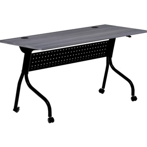 Lorell+Flip+Top+Training+Table+-+For+-+Table+TopCharcoal+Rectangle%2C+Melamine+Top+-+Black+Four+Leg+Base+-+4+Legs+x+60%26quot%3B+Table+Top+Width+x+23.60%26quot%3B+Table+Top+Depth+-+29.50%26quot%3B+Height+-+Melamine+-+1+Each