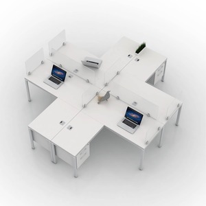 Boss Simple System 4-unit Desk - 10 ft x 10 ft x 29.5