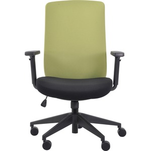 Eurotech Gene Fabric Seat/Back Executive Chair - Black Fabric Seat - Lime Fabric Back - 5-star Base - 1 Each