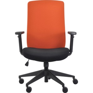 Eurotech Gene Fabric Seat/Back Executive Chair - Black Fabric Seat - Orange Fabric Back - 5-star Base - Orange - 1 Each