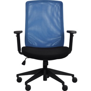 Eurotech Gene Mesh Back Executive Chair - Black Fabric Seat - Blue Mesh Back - 5-star Base - 1 Each