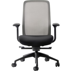 Eurotech+Vera+Mesh+Back+Executive+Chair+-+Black+Fabric+Seat+-+Mesh+Back+-+5-star+Base+-+Charcoal+-+1+Each