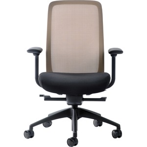 Eurotech+Vera+Mesh+Back+Executive+Chair+-+Black+Fabric+Seat+-+Mesh+Back+-+5-star+Base+-+Black%2C+Yellow+-+1+Each