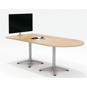 KFI+Laminate+Top+Horseshoe+Table+-+High+Pressure+Laminate+%28HPL%29+Half-round%2C+Natural+Top+-+Column+Leg+Base+-+84%26quot%3B+Table+Top+Length+x+42%26quot%3B+Table+Top+Width+-+Assembly+Required+-+1+Each