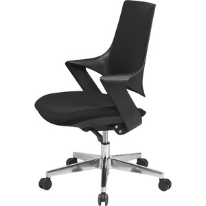 KFI+Ogee+Task+Chair+-+Fabric%2C+High+Density+Foam+%28HDF%29+Seat+-+5-star+Base+-+Black%2C+White+-+1+%2F+Carton