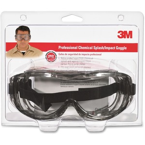 3M Chemical Splash/Impact Goggles - Wraparound Lens, Flame Resistant, Adjustable Headband, Vented, Lightweight, Comfortable, Anti-fog - Particulate, Airborne Particle, Chemical, Splash Protection - Polycarbonate Lens - Clear - 1 Each