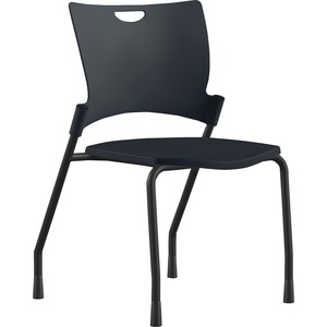 9 to 5 Seating Bella Plastic Seat Stack Chair - Black Thermoplastic Seat - Black Thermoplastic Back - Black Frame - Four-legged Base - 1 Each