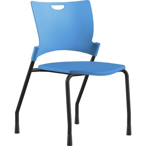 9+to+5+Seating+Bella+Plastic+Seat+Stack+Chair+-+Blue+Thermoplastic+Seat+-+Blue+Thermoplastic+Back+-+Black+Frame+-+Four-legged+Base+-+1+Each