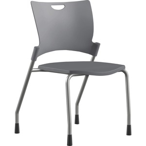 9 to 5 Seating Bella Plastic Seat Stack Chair - Dove Thermoplastic Seat - Dove Gray Thermoplastic Back - Silver Frame - Four-legged Base - 1 Each