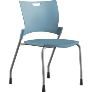 9+to+5+Seating+Bella+Plastic+Seat+Stack+Chair+-+Blue+Thermoplastic+Seat+-+Blue+Thermoplastic+Back+-+Silver+Frame+-+Four-legged+Base+-+1+Each