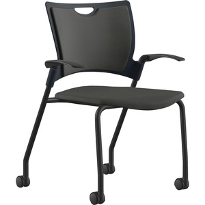 9+to+5+Seating+Bella+Fabric+Seat+Mobile+Stack+Chair+-+Onyx+Fabric%2C+Foam%2C+Plastic+Seat+-+Onyx+Fabric%2C+Plastic%2C+Foam+Back+-+Powder+Coated%2C+Black+Frame+-+Four-legged+Base+-+1+Each