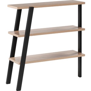 Safco+Mirella+3-Shelf+Sand+Dune+Bookshelf+-+38%26quot%3B+Height+x+36%26quot%3B+Width+x+13.5%26quot%3B+Depth%2C+1%26quot%3B+Thickness+Shelf+-+3+Shelve%28s%29+-+Material%3A+Particleboard%2C+Laminate+-+Finish%3A+Sand+Dune%2C+Black+Powder+Coat+-+1+Each
