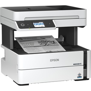 Epson WorkForce ST-M3000 Monochrome Multifunction Supertank Printer. Cartridge Free MFP with ADF & Fax Inkjet copier/Fax/Scanner-1200x2400 dpi Print-Automatic Duplex Print-1200 dpi Optical Scan-20 ppm-Up to 23k pages of ink-Wireless LAN - Copier/Fax/Printer/Scanner - 1200 x 2400 dpi Print - Automatic Duplex Print - 251 sheets Input - Color Scanner - 1200 dpi Optical Scan - Monochrome Fax - Gigabit Ethernet - Wireless LAN - Epson Email Print, Wi-Fi Direct, Epson iPrint, Apple AirPrint, Googl