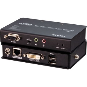 ATEN Mini USB DVI HDBaseT KVM Extender (1920 x 1200@100m) - 1 Local User(s) - 1 Remote Use