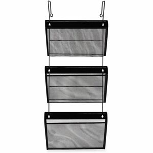 Universal+Hanging+Organizer+-+3+Pocket%28s%29+-+8.50%26quot%3B+Height+x+14.13%26quot%3B+Width+x+3.38%26quot%3B+Depth+-+Black+-+Wire+Mesh+-+3+Set