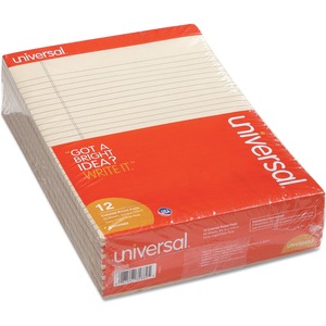 Universal+Notepad+-+1+Subject%28s%29+-+50+Sheets+-+Tape+Bound+-+Wide+Ruled%2C+Legal+Ruled+Front+Ruling+-+16+lb+Basis+Weight+-+11%26quot%3B+Height+x+8.5%26quot%3B+Width+-+Ivory+Paper+-+Chipboard+Cover+-+1+Dozen