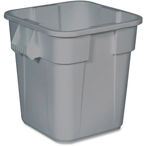 Rubbermaid+Commercial+Square+Brute+Container+-+28+gal+Capacity+-+Square+-+Sturdy%2C+Handle%2C+Easy+to+Clean%2C+Rounded+Corner+-+22.5%26quot%3B+Height+x+22.5%26quot%3B+Width+x+21.5%26quot%3B+Depth+-+Plastic+-+Gray+-+6+%2F+Carton