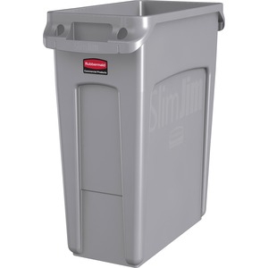 Rubbermaid+Commercial+Slim+Jim+Vented+Container+-+16+gal+Capacity+-+Rectangular+-+Durable%2C+Vented%2C+Sturdy%2C+Weather+Resistant%2C+Handle%2C+Lightweight+-+25%26quot%3B+Height+x+11%26quot%3B+Width+-+Plastic+-+Gray+-+4+%2F+Carton