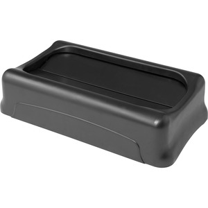 Rubbermaid+Commercial+Slim+Jim+Container+Swing+Lid+-+Rectangular+-+Plastic+-+Black+-+4+%2F+Carton