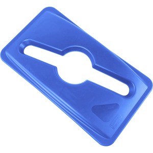 Rubbermaid+Commercial+Slim+Jim+Recycling+Container+Combo+Tops+-+Rectangular+-+Blue+-+4+%2F+Carton