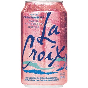 LaCroix Flavored Sparkling Water - Ready-to-Drink - Razz-Cranberry Flavor - 12 fl oz (355 mL) - 24 / Carton / Can