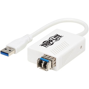Tripp Lite by Eaton USB 3.0 Multimode Fiber Optic Transceiver Ethernet Adapter 10/100/1000 Mbps 1310nm 550m LC