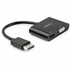 StarTech.com+DisplayPort+To+HDMI+VGA+Adapter+-+4K+60Hz+-+1+x+20-pin+DisplayPort+1.2+Digital+Audio%2FVideo+-+Male+-+1+x+19-pin+HDMI+2.0+Digital+Audio%2FVideo+-+Female%2C+1+x+15-pin+HD-15+-+Female+-+Black+-+1+Each