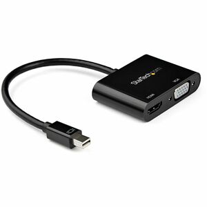 StarTech.com+Mini+DisplayPort+To+HDMI+VGA+Adapter+-+4K+60Hz+-+1+x+20-pin+Mini+DisplayPort+1.2+Thunderbolt+2+Digital+Audio%2FVideo+-+Male+-+1+x+19-pin+HDMI+2.0+Digital+Audio%2FVideo+-+Female%2C+1+x+15-pin+HD-15+-+Female+-+Black+-+1+Each