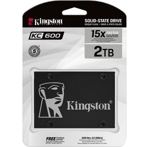 Kingston KC600 2 TB Solid State Drive - 2.5" Internal - SATA (SATA/600) - 3.5" Carrier - Notebook, Desktop PC Device Supported - 1200 TB TBW - 550 MB/s Maximum Read Transfer Rate - 256-bit Encryption Standard - 5 Year Warranty