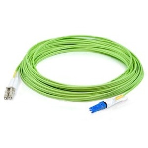 AddOn 30m CS to LC Lime Green OM5 Duplex OFNR (Riser-Rated) Fiber Patch Cable