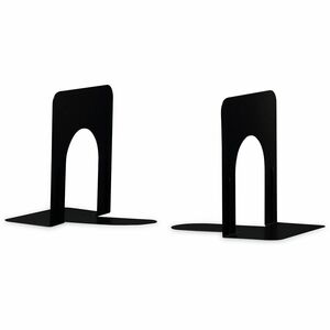 Universal+Economy+Bookends%2C+4.75+x+5.25+x+5%2C+Heavy+Gauge+Steel%2C+Black%2C+Pair+-+5%26quot%3B+Height+x+4.75%26quot%3B+Width+x+5.25%26quot%3B+Depth+-+Rounded+Corner+-+Black+-+Steel%2C+Metal+-+1+Pair