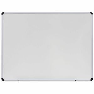 Universal+Dry+Erase+Board+-+48%26quot%3B+%284+ft%29+Width+x+36%26quot%3B+%283+ft%29+Height+-+White+Melamine+Surface+-+Satin+Aluminum+Frame+-+1+Each