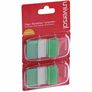 Universal+Flag+-+100+-+Rectangle+-+Green+-+Removable%2C+Self-stick%2C+Pop-up%2C+Repositionable+-+Dispenser+Included+-+100+%2F+Pack