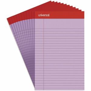 Universal+Notepad+-+1+Subject%28s%29+-+50+Sheets+-+Tape+Bound+-+Narrow+Ruled+Front+Ruling+-+16+lb+Basis+Weight+-+8%26quot%3B+Height+x+5%26quot%3B+Width+-+Orchid+Paper+-+Chipboard+Cover+-+1+Dozen
