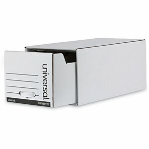 Universal+Economy+Storage+Drawer+Files%2C+Letter+Files%2C+White%2C+6%2FCarton+-+Internal+Dimensions%3A+12.50%26quot%3B+Width+x+23.25%26quot%3B+Depth+x+10.75%26quot%3B+Height+-+Media+Size+Supported%3A+Letter+-+Medium+Duty+-+Corrugated+Fiberboard+-+White+-+For+Box+File+-+6+%2F+Carton
