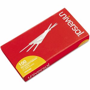 Universal+Paper+Fastener+-+100+Sheet+Capacity+-+Self-adhesive+-+Silver+-+Metal+-+100+%2F+Box