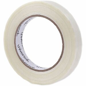 Universal+120%23+Utility+Grade+Filament+Tape%2C+3%26quot%3B+Core%2C+18+mm+x+54.8+m%2C+Clear+-+59.93+yd+Length+x+0.71%26quot%3B+Width+x+4.3+mil+Thickness+-+3%26quot%3B+Core+-+Clear+-+Synthetic+Rubber+-+Plastic+Backing+-+1+Roll