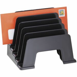 Universal+Desktop+File+Sorter+-+5+Compartment%28s%29+-+6%26quot%3B+Height+x+8%26quot%3B+Width+x+5.50%26quot%3B+Depth+-+Black+-+Plastic+-+1+Each