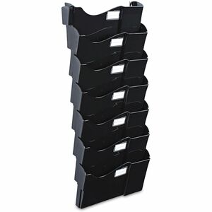 Universal+Hanging+Organizer+-+7+Pocket%28s%29+-+38.25%26quot%3B+Height+x+16%26quot%3B+Width+x+4.75%26quot%3B+Depth+-+Black+-+Plastic+-+7+%2F+Pack