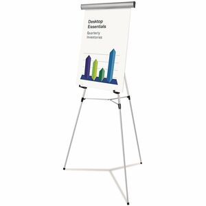 Universal+Presentation+Easel+-+45+lb+Load+Capacity+-+69%26quot%3B+Height+-+Floor%2C+Tabletop+-+Metal+-+Silver