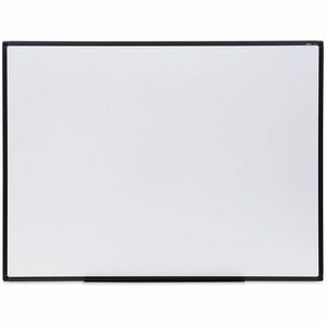 Universal+Dry+Erase+Board+-+48%26quot%3B+%284+ft%29+Width+x+36%26quot%3B+%283+ft%29+Height+-+White+Melamine+Surface+-+Black+Anodized+Aluminum+Frame+-+1+Each