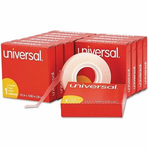 Universal+Invisible+Tape%2C+1%26quot%3B+Core%2C+0.5%26quot%3B+x+36+yds%2C+Clear%2C+12%2FPack+-+36+yd+Length+x+0.50%26quot%3B+Width+x+2+mil+Thickness+-+1%26quot%3B+Core+-+Matte+-+Clear+-+Acrylic+-+Plastic+Backing+-+12+%2F+Pack