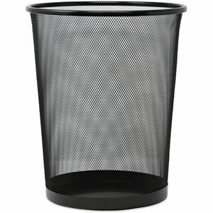 Universal+Wastebasket+-+4.50+gal+Capacity+-+Round+-+11.75%26quot%3B+Opening+Diameter+-+14.1%26quot%3B+Height+x+11.8%26quot%3B+Diameter+-+Steel+Mesh+-+Black