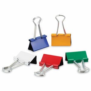 Universal+Binder+Clips+with+Storage+Tub%2C+Medium%2C+Assorted+Colors%2C+24%2FPack+-+Medium+-+1.3%26quot%3B+Width+-+0.63%26quot%3B+Size+Capacity+-+Assorted%2C+Blue%2C+Gold%2C+Green%2C+White%2C+Red+-+Metal%2C+Steel+Wire+-+24+%2F+Pack