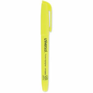 Universal+Highlighter+-+Chisel+Marker+Point+-+Fluorescent+Yellow+Ink+-+Yellow+Barrel+-+36+%2F+Pack