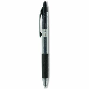 Universal+Comfort+Grip+Gel+Pen+-+0.7+mm+Medium+Conical+Pen+Point+-+Retractable+-+Black+Ink+-+Water+Based+-+Clear%2C+Black+Barrel+-+36+%2F+Pack