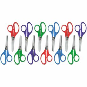 Universal+Scissors+-+Child+-+1.75%26quot%3B+Cutting+Length+-+5%26quot%3B+Overall+Length+-+Straight-left%2Fright+-+Stainless+Steel+-+Round+Tip+-+Multi+-+12+%2F+Box