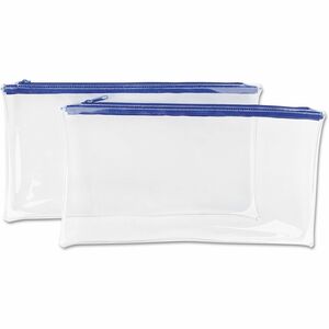 Universal+Carrying+Case+%28Wallet%29+Cash+-+Blue%2C+Clear+-+Plastic+Body+-+6%26quot%3B+Height+x+11%26quot%3B+Width+-+2+Pack