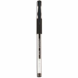Universal+Comfort+Grip+Gel+Pen+-+0.7+mm+Medium+Conical+Pen+Point+-+Black+Ink+-+Water+Based+-+Clear%2C+Black+Barrel+-+60+%2F+Pack