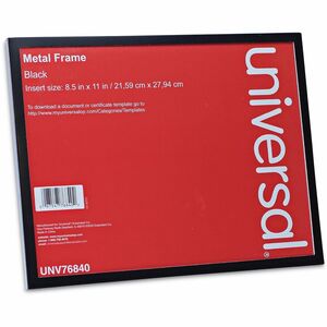 Universal+Photo+Frame+-+Holds+8.50%26quot%3B+x+11%26quot%3B+Insert+-+Rectangle+-+Desktop+-+Horizontal%2C+Vertical+-+Sturdy%2C+Easel+Back+-+Metal%2C+Aluminum+-+Black+-+1+Each